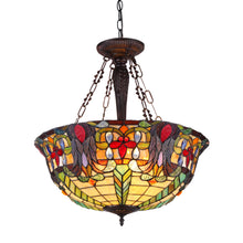 Load image into Gallery viewer, RADIANCE goods Victorian-Style 3 Light Inverted Ceiling Pendant 22&quot; Shade
