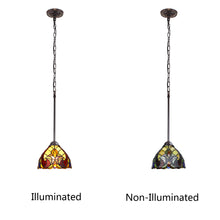 Load image into Gallery viewer, RADIANCE goods Victorian Tiffany-Syle Dark Bronze 1 Light Mini Pendant 8&quot; Wide
