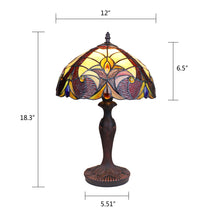 Load image into Gallery viewer, RADIANCE goods Victorian-Style Dark Bronze 1-Light Accent Table Lamp 12&quot; Shade
