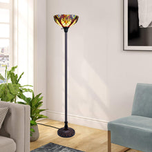 Load image into Gallery viewer, RADIANCE goods Victorian-Style Dark Bronze 1-Light Torchiere Floor Lamp 14&quot; Shade
