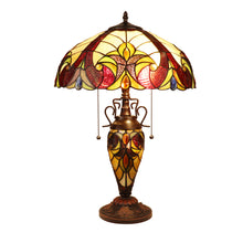 Load image into Gallery viewer, RADIANCE goods Victorian-Style Dark Bronze 3 Light Double Lit Table Lamp 16&quot; Wide
