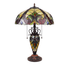 Load image into Gallery viewer, RADIANCE goods Victorian-Style Dark Bronze 3 Light Double Lit Table Lamp 16&quot; Wide
