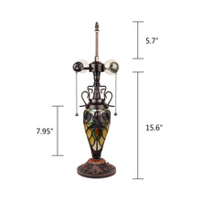 Load image into Gallery viewer, RADIANCE goods Victorian-Style Dark Bronze 3 Light Double Lit Table Lamp 16&quot; Wide
