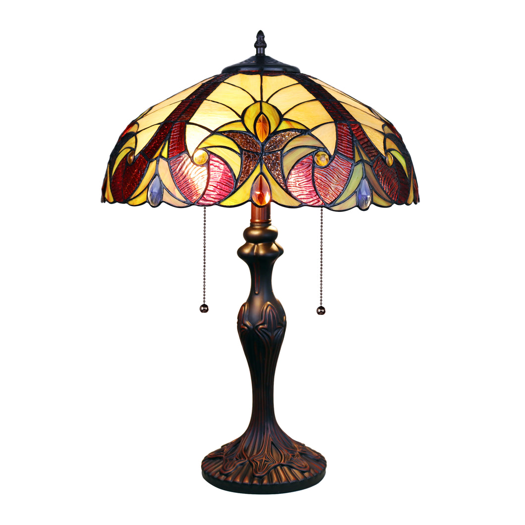 RADIANCE goods Victorian Tiffany-Syle Dark Bronze 2 Light Table Lamp 16