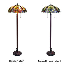 Load image into Gallery viewer, RADIANCE goods Victorian-Style Dark Bronze 2-Light Floor Lamp 18&quot; Shade
