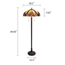 Load image into Gallery viewer, RADIANCE goods Victorian-Style Dark Bronze 2-Light Floor Lamp 18&quot; Shade
