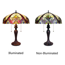 Load image into Gallery viewer, RADIANCE goods Victorian Tiffany-Style Dark Bronze 2 Light Table Lamp 18&quot; Wide
