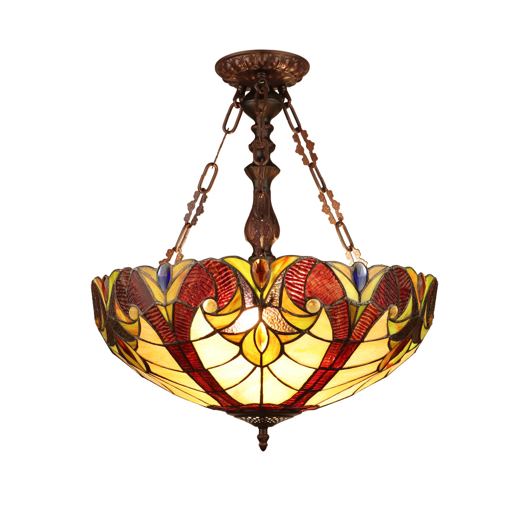 RADIANCE goods Victorian-Style Dark Bronze 2 Light Inverted Ceiling Pendant 18