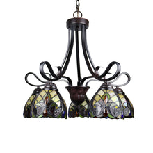 Load image into Gallery viewer, RADIANCE goods Victorian Tiffany-Style Dark Bronze 5 Light Large Chandelier 24&quot; Wide
