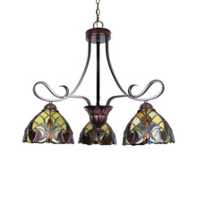 Load image into Gallery viewer, RADIANCE goods Victorian Tiffany-Style Dark Bronze 3 Light Mini Chandelier 25&quot; Wide
