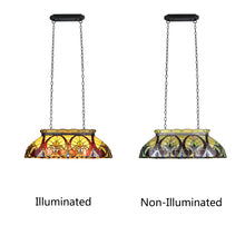 Load image into Gallery viewer, RADIANCE goods Victorian Tiffany-Style Dark Bronze 3 Light Island Pendant 28&quot; Wide
