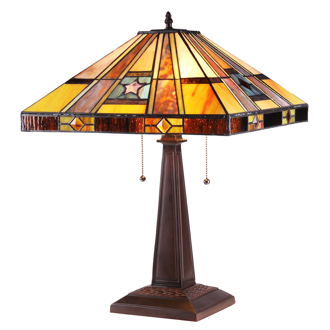 RADIANCE goods Tiffany-Style 2 Light Mission Table Lamp 16