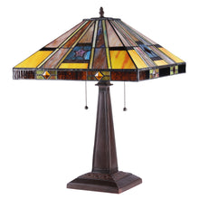 Load image into Gallery viewer, RADIANCE goods Tiffany-Style 2 Light Mission Table Lamp 16&quot; Shade
