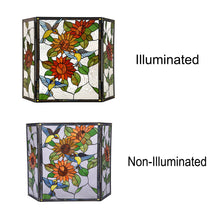 Load image into Gallery viewer, RADIANCE goods Tiffany-Style 3pcs Folding Floral Fireplace Screen 44&quot; Wide
