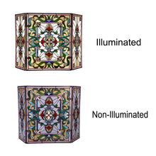 Load image into Gallery viewer, RADIANCE goods Victorian 3pcs Folding Stained Glass Fireplace Screen 44&quot; Wide
