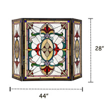 Load image into Gallery viewer, RADIANCE goods Victorian 3pcs Folding Stained Glass Fireplace Screen 44&quot; Wide
