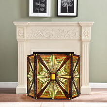 Load image into Gallery viewer, RADIANCE goods Tiffany-Style 3pcs Folding Mission Fireplace Screen 45&quot; Wide
