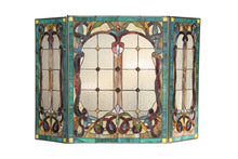 Load image into Gallery viewer, RADIANCE goods Victorian 3pcs Folding Stained Glass Fireplace Screen 44x28
