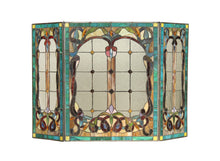 Load image into Gallery viewer, RADIANCE goods Victorian 3pcs Folding Stained Glass Fireplace Screen 44x28
