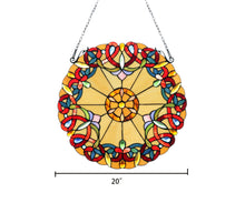 Load image into Gallery viewer, RADIANCE goods Tiffany Victorian-Style Stained Glass Window Panel 20&quot; Height
