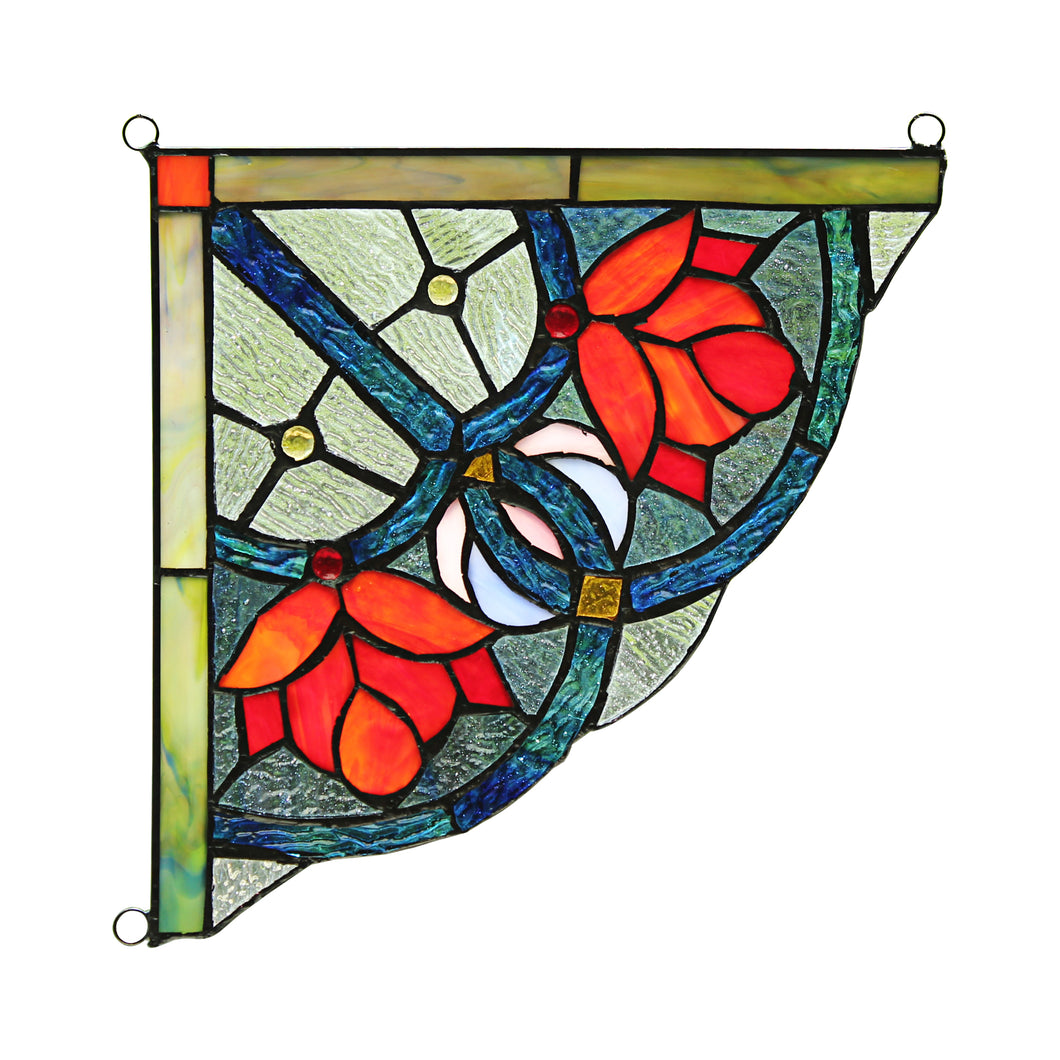 RADIANCE goods Victorian Stained Glass Window Panel 9.8