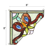 Load image into Gallery viewer, RADIANCE goods Victorian Stained Glass Window Panel 8&quot;x8&quot;
