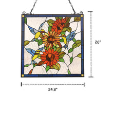 Load image into Gallery viewer, RADIANCE goods Animal Stained Glass Window Panel 24&quot;x24&quot;
