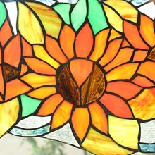 Load image into Gallery viewer, RADIANCE goods Floral Stained Glass Window Panel 17.3&quot;x8.7&quot;
