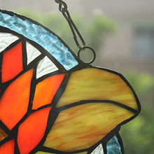 Load image into Gallery viewer, RADIANCE goods Floral Stained Glass Window Panel 17.3&quot;x8.7&quot;
