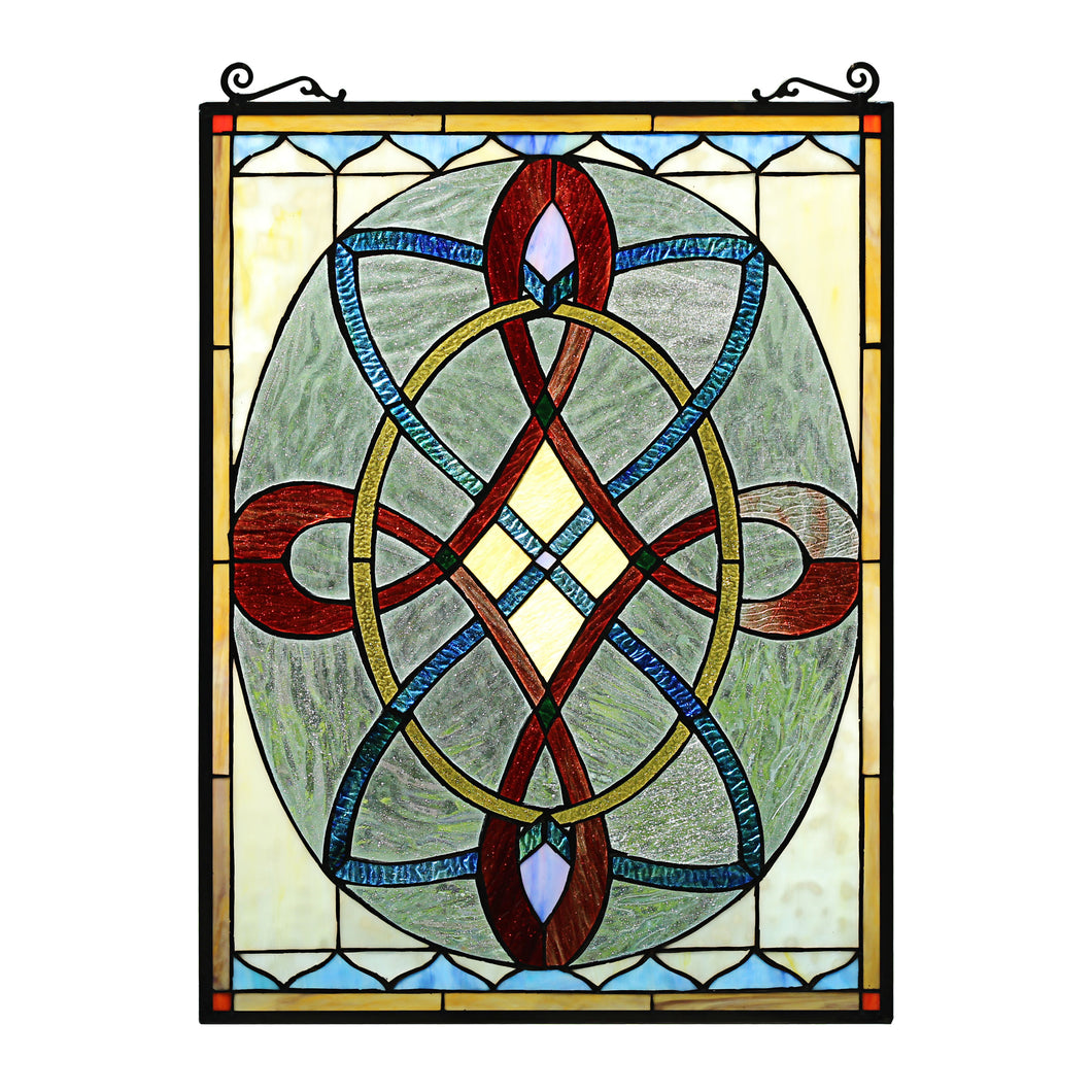 RADIANCE goods Victorian Stained Glass Window Panel 24.6
