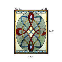 Load image into Gallery viewer, RADIANCE goods Victorian Stained Glass Window Panel 24.6&quot;x17.7&quot;
