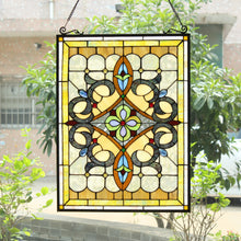 Load image into Gallery viewer, RADIANCE goods Victorian Stained Glass Window Panel 24.6&quot;x17.7&quot;
