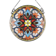 Load image into Gallery viewer, RADIANCE goods Victorian Stained Glass Window Panel 24&quot;x24&quot;
