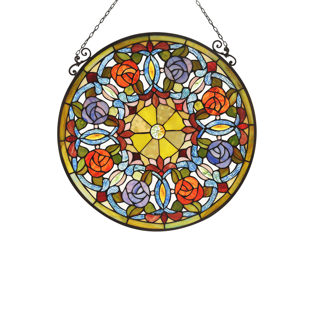 RADIANCE goods Floral Stained Glass Window Panel 24