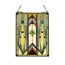 Load image into Gallery viewer, RADIANCE goods Mission Stained Glass Window Panel 24.6&quot;x17.7&quot;
