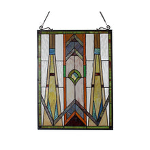 Load image into Gallery viewer, RADIANCE goods Mission Stained Glass Window Panel 24.6&quot;x17.7&quot;
