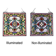 Load image into Gallery viewer, RADIANCE goods Victorian Stained Glass Window Panel 24&quot;x25&quot;
