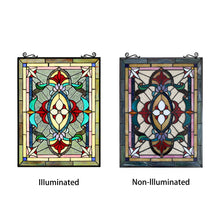 Load image into Gallery viewer, RADIANCE goods Victorian Stained Glass Window Panel 18&quot;x25&quot;
