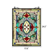 Load image into Gallery viewer, RADIANCE goods Victorian Stained Glass Window Panel 18&quot;x25&quot;
