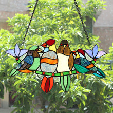 Load image into Gallery viewer, RADIANCE goods Animal Stained Glass Window Panel 16&quot;x9&quot;
