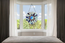 Load image into Gallery viewer, RADIANCE goods Tiffany-style Floral Stained Glass Window Panel 11&quot; Height
