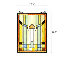 Load image into Gallery viewer, RADIANCE goods Mission Stained Glass Window Panel 18&quot;x25&quot;
