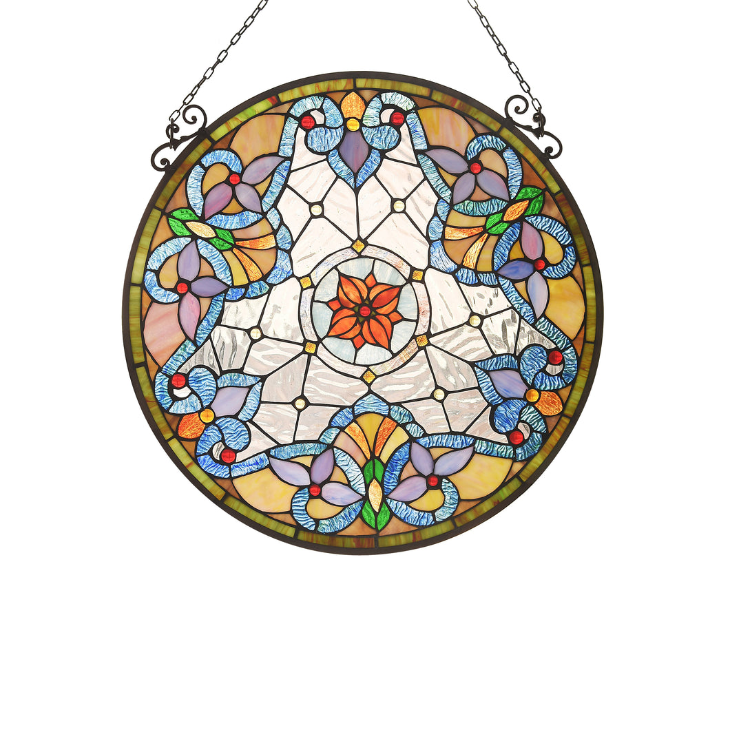 RADIANCE goods Victorian Stained Glass Window Panel 24