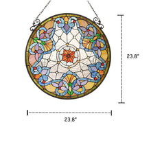 Load image into Gallery viewer, RADIANCE goods Victorian Stained Glass Window Panel 24&quot;x24&quot;
