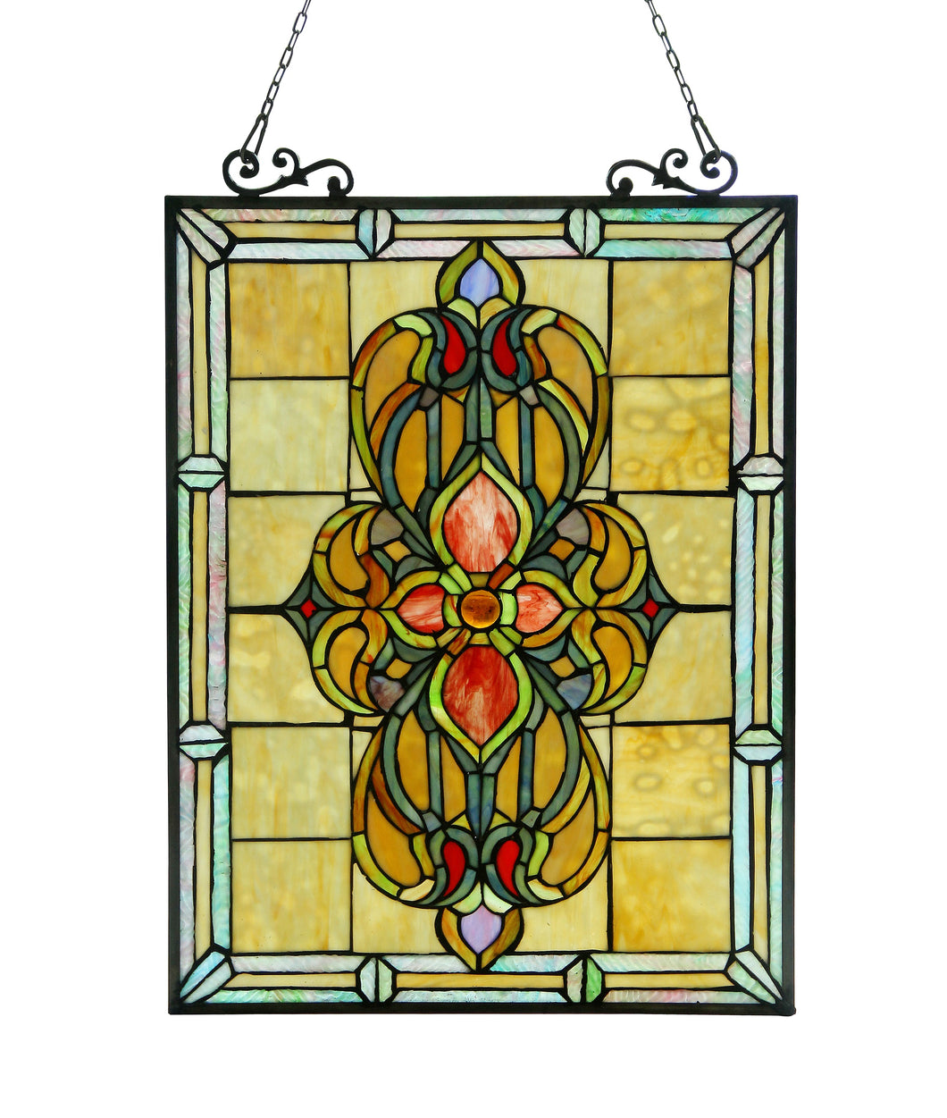 RADIANCE goods Victorian Stained Glass Window Panel 18