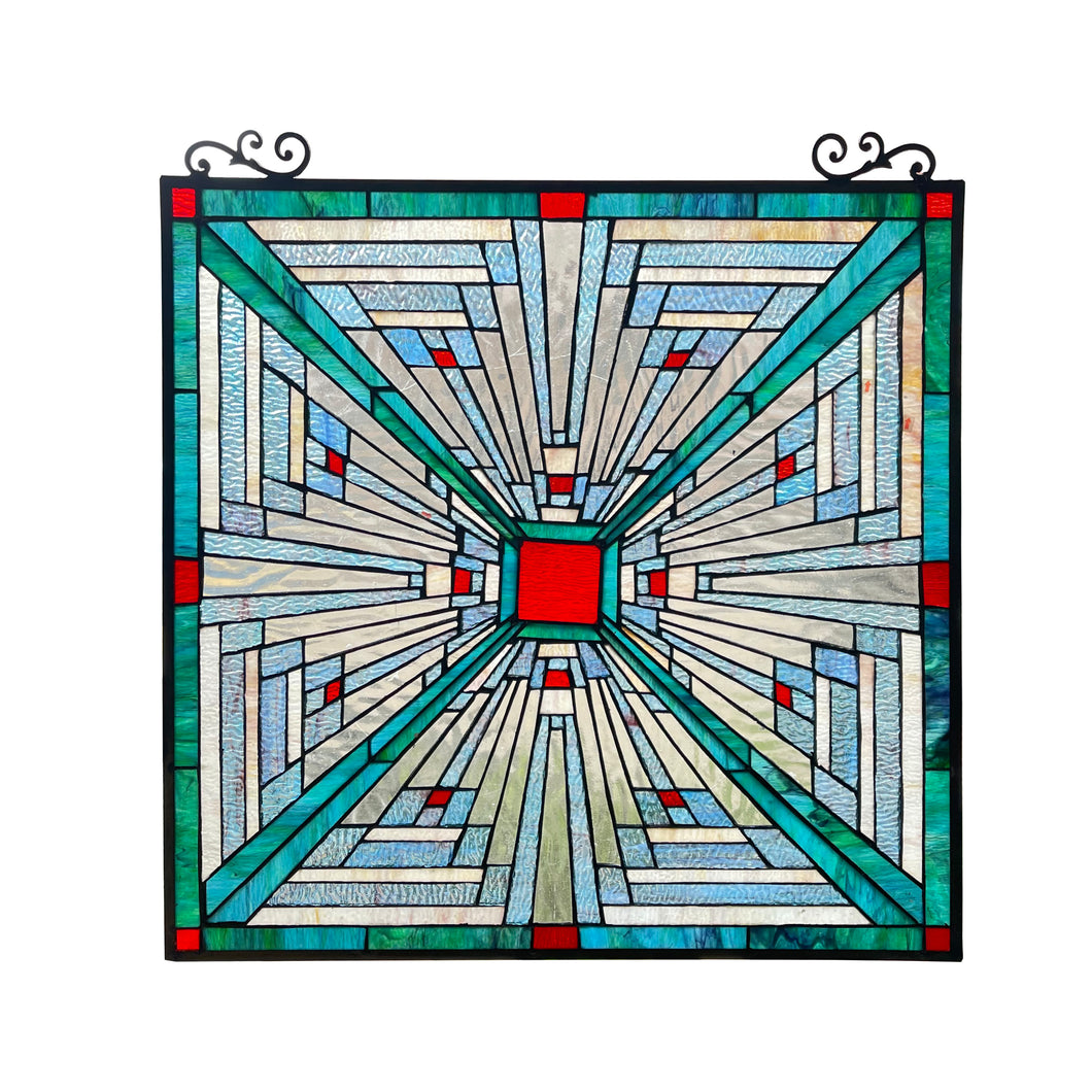 RADIANCE goods Mission Tiffany-Style Stained Glass Window Panel 26