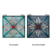 Load image into Gallery viewer, RADIANCE goods Mission Tiffany-Style Stained Glass Window Panel 26&quot; Tall
