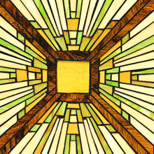 Load image into Gallery viewer, RADIANCE goods Mission Stained Glass Window Panel 24.5&quot;x26&quot;

