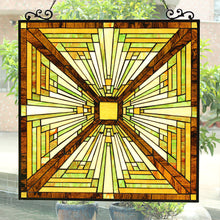 Load image into Gallery viewer, RADIANCE goods Mission Stained Glass Window Panel 24.5&quot;x26&quot;
