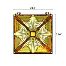 Load image into Gallery viewer, RADIANCE goods Mission Stained Glass Window Panel 24.5&quot;x26&quot;

